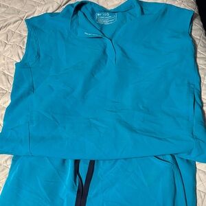 Figs Teal Scrub Top